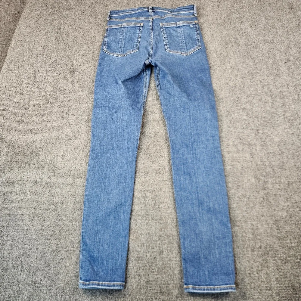 Rag & Bone Nina High-Rise Skinny Jeans Jinx Blue WDD22H2664TBJX Sz 27